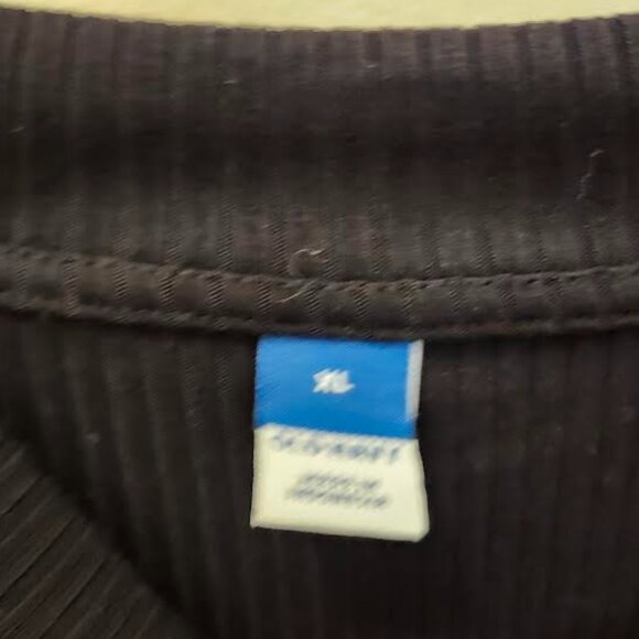 Black Ribbed Mock-Neck Top - Picture 3 of 3